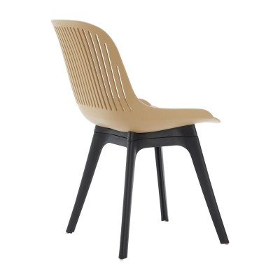 Стул пластиковый GRACE бежевый/черныей