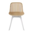 Стул пластиковый GRACE бежевый / ноги белые