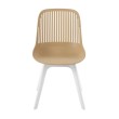 Стул пластиковый GRACE бежевый / ноги белые