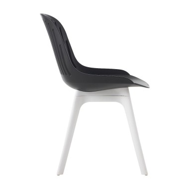 Стул пластиковый GRACE черный/белый