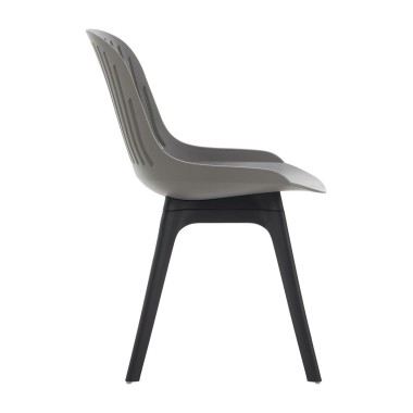 Стул пластиковый GRACE серый/черный