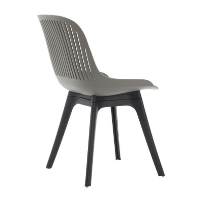 Стул пластиковый GRACE серый/черный