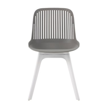Стул пластиковый GRACE серый/белый