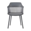 Стул пластиковый BETTY c подушкой серый