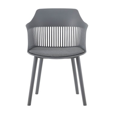 Стул пластиковый BETTY c подушкой серый
