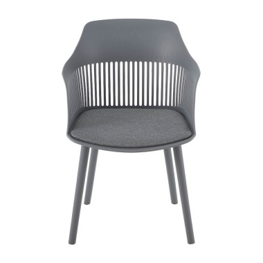 Стул пластиковый BETTY c подушкой серый