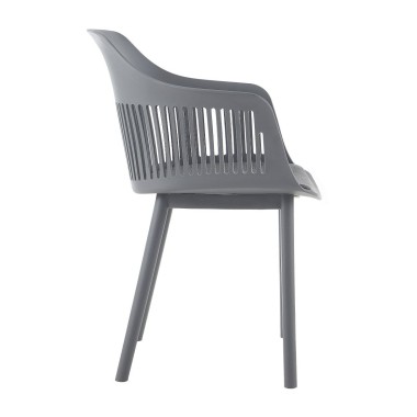 Стул пластиковый BETTY c подушкой серый