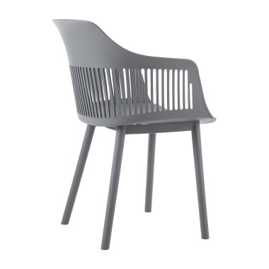 Стул пластиковый BETTY c подушкой серый