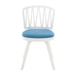 Стул пластиковый VIOLA белый с синей подушкой
