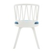 Стул пластиковый VIOLA белый с синей подушкой