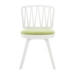 Стул пластиковый VIOLA белый с зеленой подушкой
