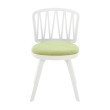 Стул пластиковый VIOLA белый с зеленой подушкой