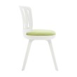 Стул пластиковый VIOLA белый с зеленой подушкой