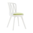 Стул пластиковый VIOLA белый с зеленой подушкой
