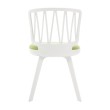 Стул пластиковый VIOLA белый с зеленой подушкой