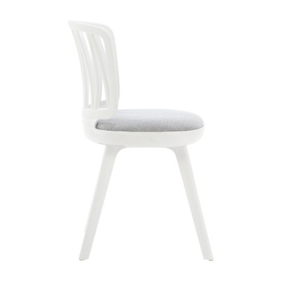 Стул пластиковый VIOLA белый с серой подушкой