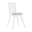 Стул пластиковый VIOLA белый с серой подушкой