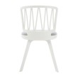 Стул пластиковый VIOLA белый с серой подушкой