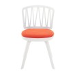 Стул пластиковый VIOLA белый с оранжевой подушкой