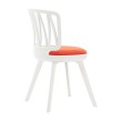 Стул пластиковый VIOLA белый с оранжевой подушкой