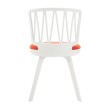 Стул пластиковый VIOLA белый с оранжевой подушкой