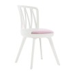 Стул пластиковый VIOLA белый с розовой подушкой