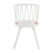 Стул пластиковый VIOLA белый с розовой подушкой