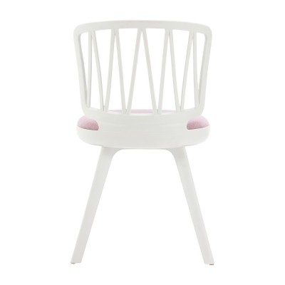 Стул пластиковый VIOLA белый с розовой подушкой