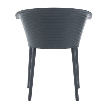 Стул пластиковый MALTA серый с подушкой гусиные лапки