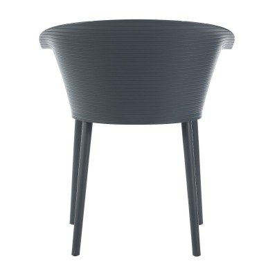 Стул пластиковый MALTA серый с подушкой гусиные лапки