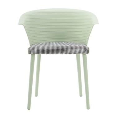 Стул пластиковый MALTA салатовый с подушкой гусиные лапки