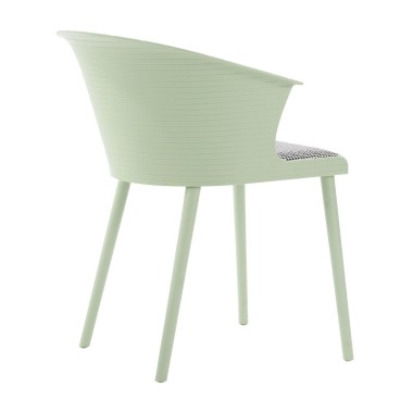 Стул пластиковый MALTA салатовый с подушкой гусиные лапки