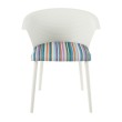 Стул пластиковый MALTA белый с подушкой цветные полосы