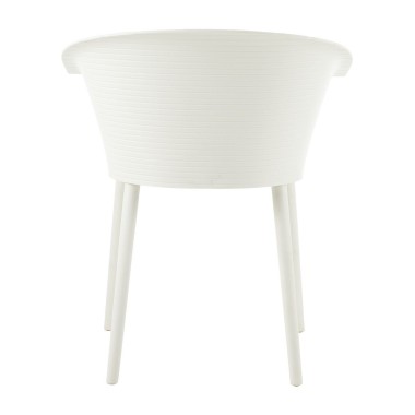 Стул пластиковый MALTA белый с подушкой цветные полосы