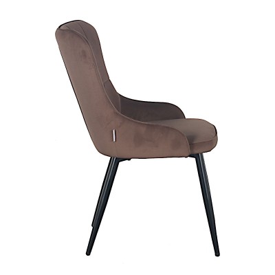 Стул мягкий FABIAN велюр кофейный/черный