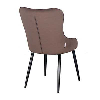 Стул мягкий FABIAN велюр кофейный/черный