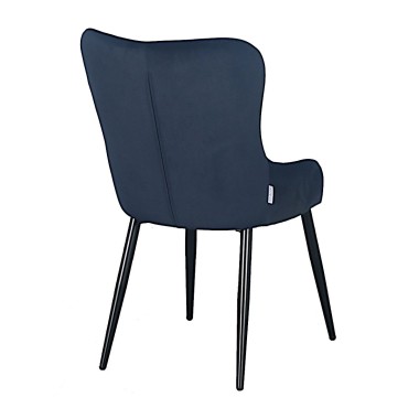 Стул мягкий FABIAN велюр Темно-синий/черный