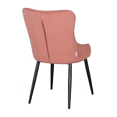 Стул мягкий FABIAN велюр Светло-коралловый/черный