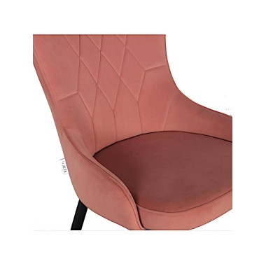Стул мягкий FABIAN велюр Светло-коралловый/черный