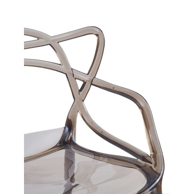 Стул пластиковый MASTERS LUX серый прозрачный