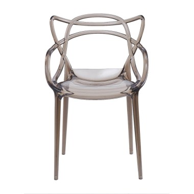 Стул пластиковый MASTERS LUX серый прозрачный