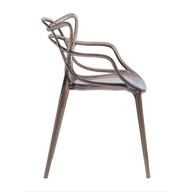 Стул пластиковый MASTERS LUX серый прозрачный