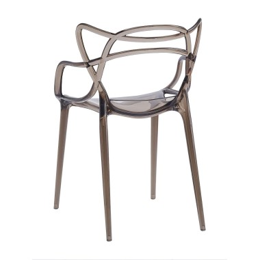 Стул пластиковый MASTERS LUX серый прозрачный