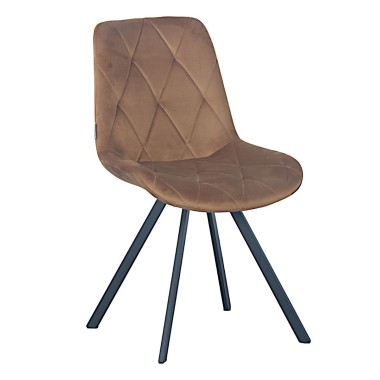 Стул мягкий GUSTAF 360, велюр, кэмел/черный