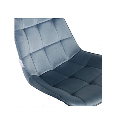 Стул мягкий RICHARD велюр синий камень/черный