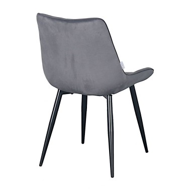Стул мягкий RICHARD велюр темно-серый/черный