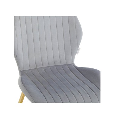 Стул мягкий MOLLY велюр серо-голубой/золотой