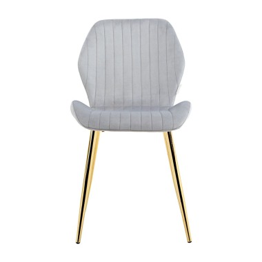 Стул мягкий MOLLY велюр серо-голубой/золотой