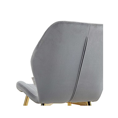 Стул мягкий MOLLY велюр серо-голубой/золотой
