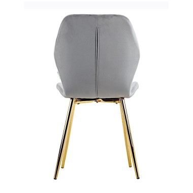 Стул мягкий MOLLY велюр серо-голубой/золотой